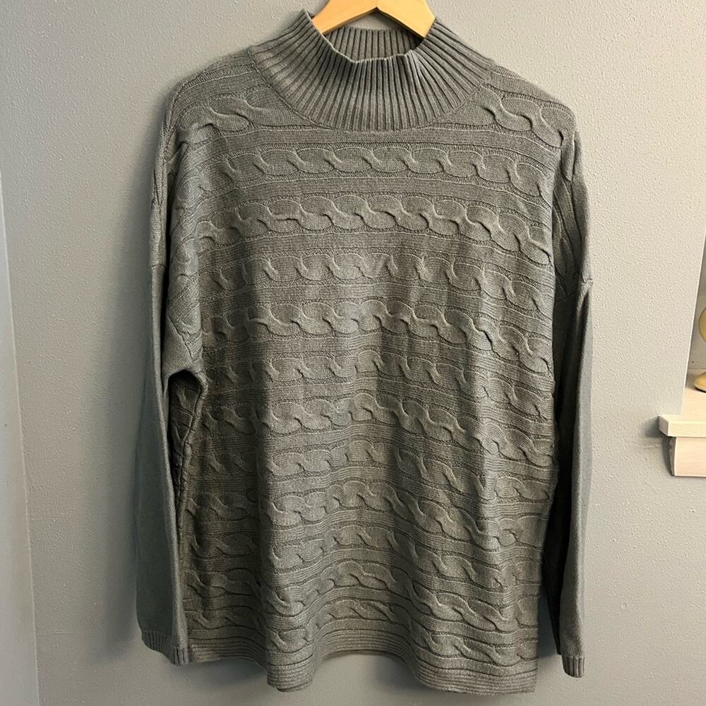 J. Jill Funnel Neck Cable Knit Sweater